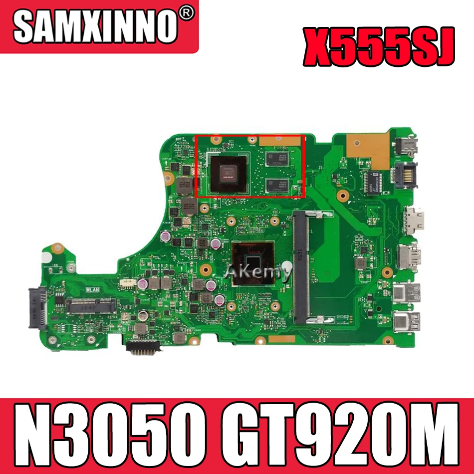 

Материнская плата Akemy X555SJ для ноутбука ASUS X555SJ, оригинальная материнская плата N3050 GT920M