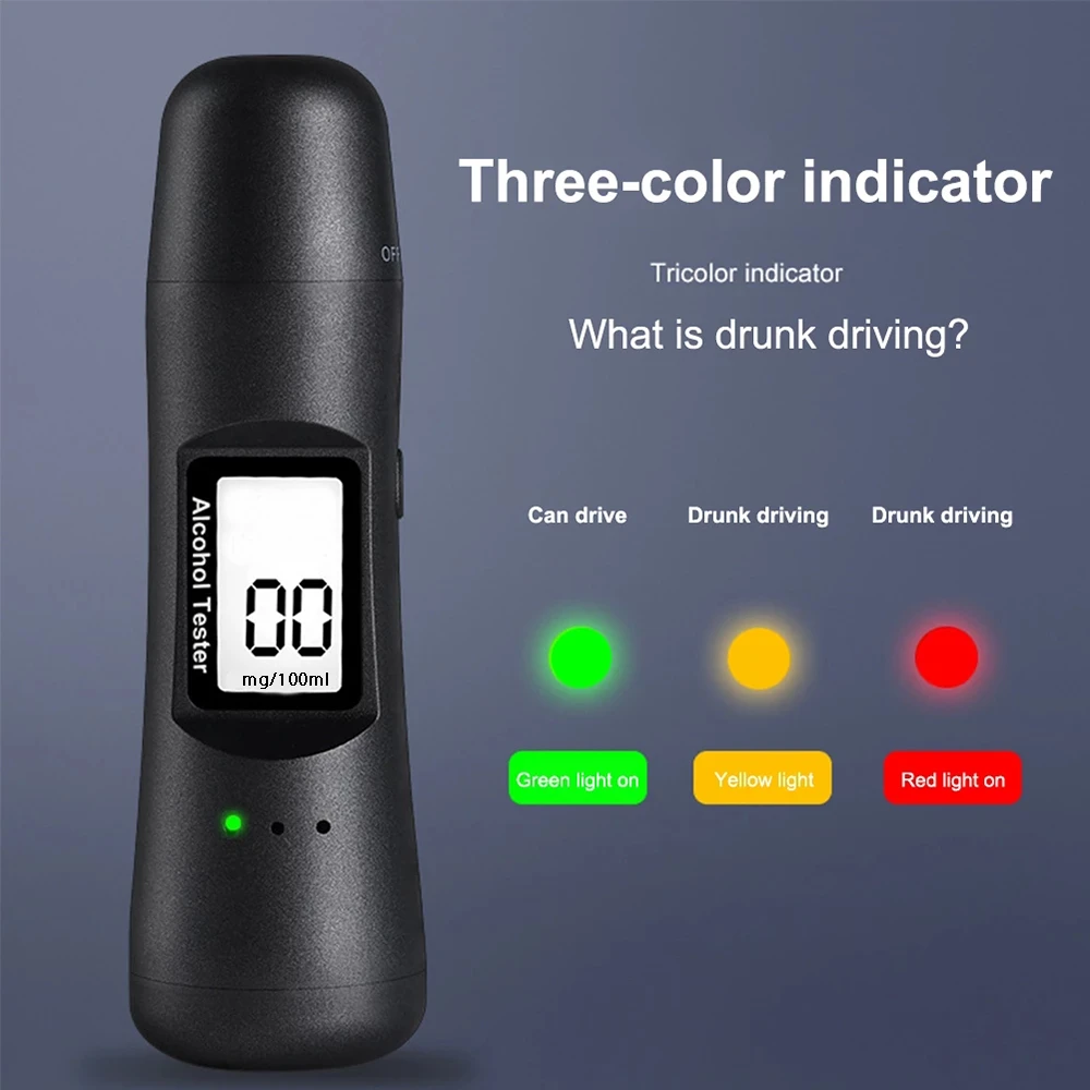 

2020 newest breath alcohol tester professional Breathalyzer With LCD Screen Digital Alcohol Detector Powered By USB Charger