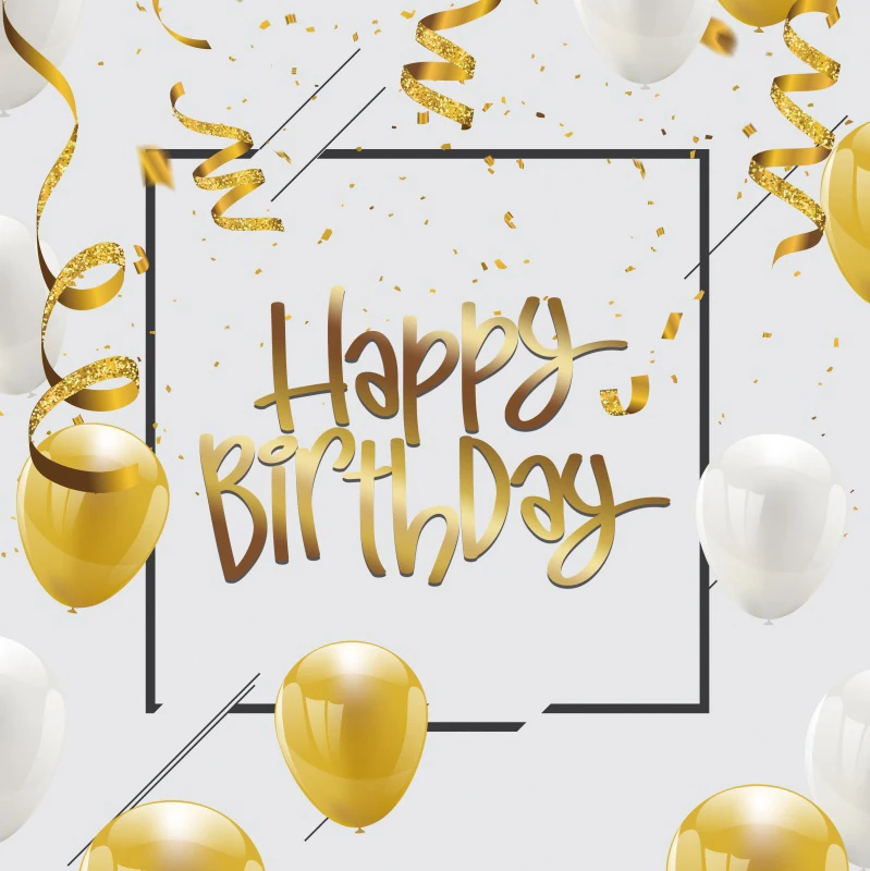 Laeacco Фото фоны золотые ленты воздушные шары с днем рождения Индивидуальные