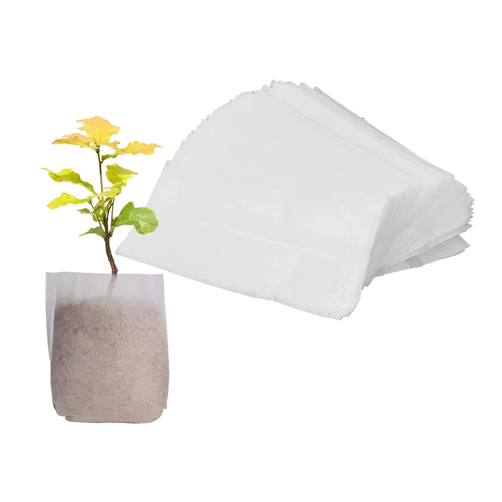 

100PCS Biodegradable Non woven Seedling Nursery Bags Eco Friendly Planting Bag Grow Bags Fabric Flower Seed plant Pot for garden