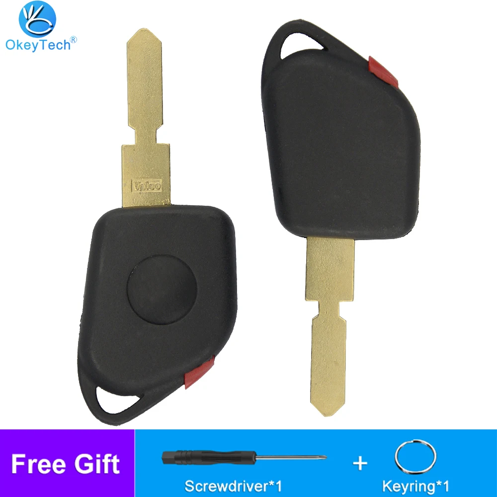 

Okeytech 1 Button For Peugeot Transponder Remote Car Key Shell Cover Cover Fob With Red Plug 406 Blade With Hole Replacement