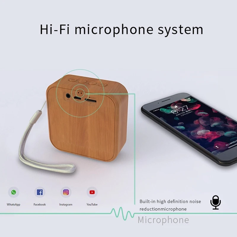 Ретро деревянный Bluetooth динамик портативный открытый беспроводной мини компьютер