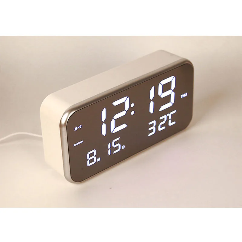 LED Clock Snooze Digital Alarm Travel Electronic Desk Led Table Wake Up Silent Bedroom Home Decor Gift | Дом и сад