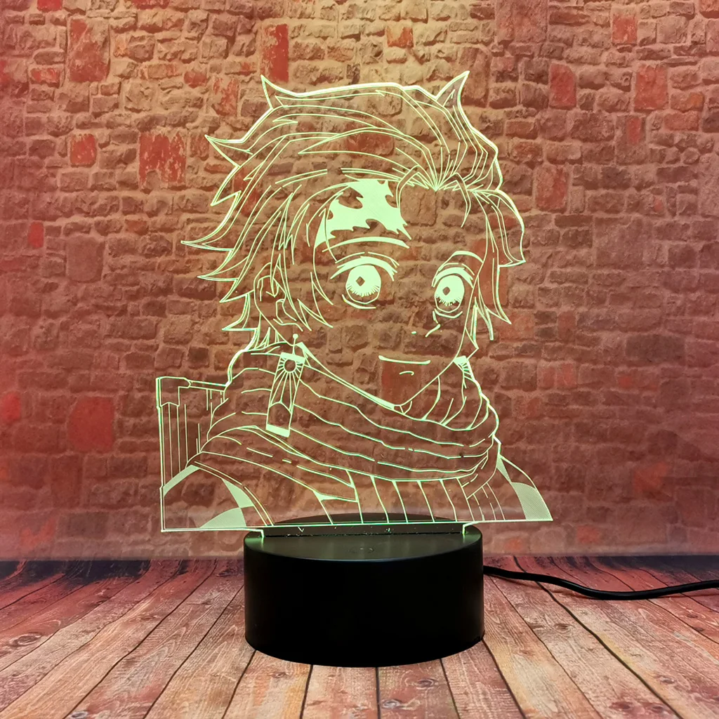 

Флэш-память камадо Tanjirou модель 3D настольная лампа ночник светодиодный 7 цветов Изменение лампа демон убийца аниме Рисунок Игрушки