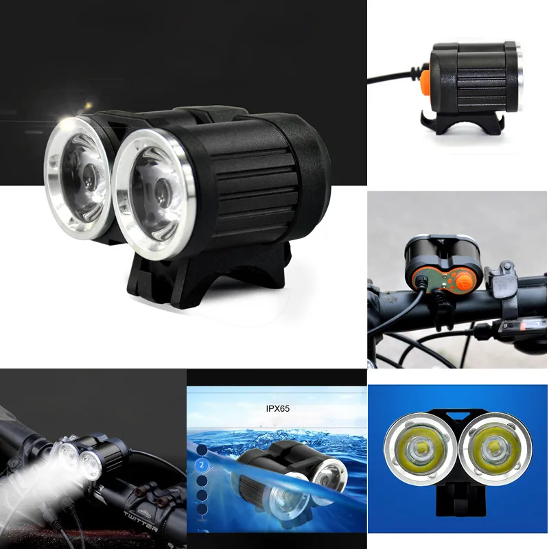 Фасветильник велосипедная водонепроницаемая 2000 лм 2 X Xm-l T6 с зарядкой по Usb | Лампы