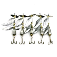 10cm 14 6g metal fishing lure spoon lure rotated double sequins bait fishing tackle hard bait spinner bait with hook