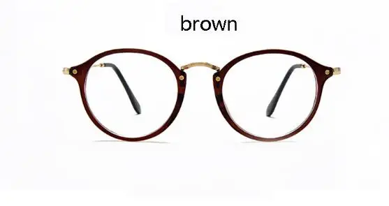 brown frame Круглые прозрачные очки, оправа для очков для мужчин и женщин, близорукость, ботаник, оптические очки, оправа, роскошные прозрачные линзы, мужские очки - Цвет оправы: brown frame