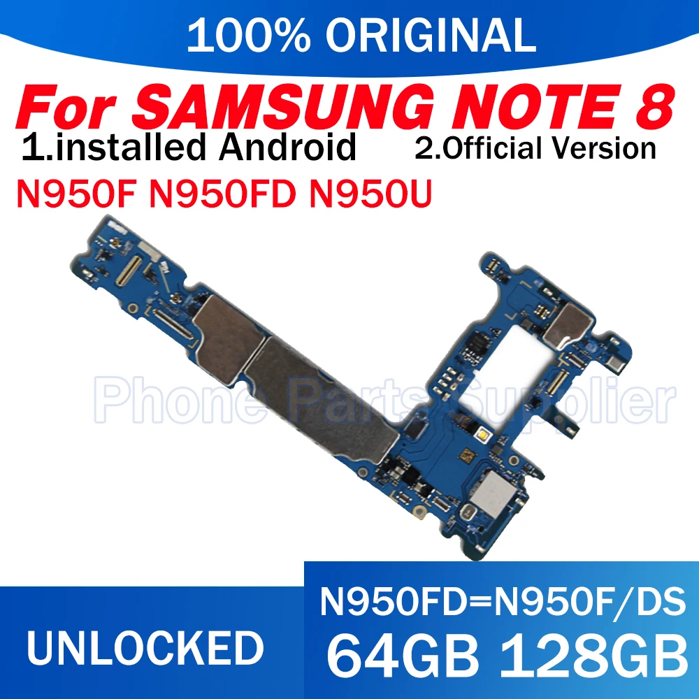 Eu версия 128 ГБ для Samsung Galaxy Note 8 N950F N950U N950FD материнская плата 64Гб Оригинальный