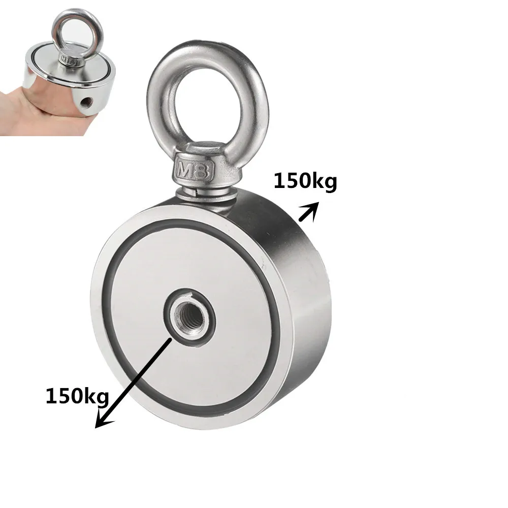 

Strong Neodymium Magnet Double Side Search Magnetic hook D48 - D74*28mm Super Power Salvage Fishing Magnetic Stell Cup Holder