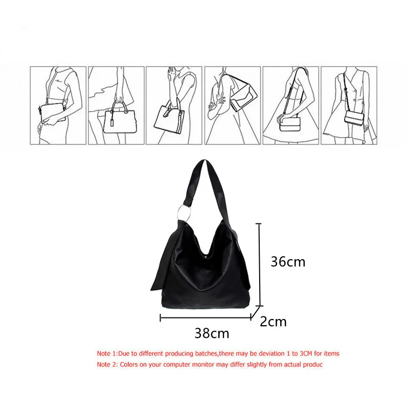 

Soft Synthetic Leather Tote Bags for Women Business Solid Color Single-shoulder Bags Wide Strap Decoration Vintage Bucket Bag