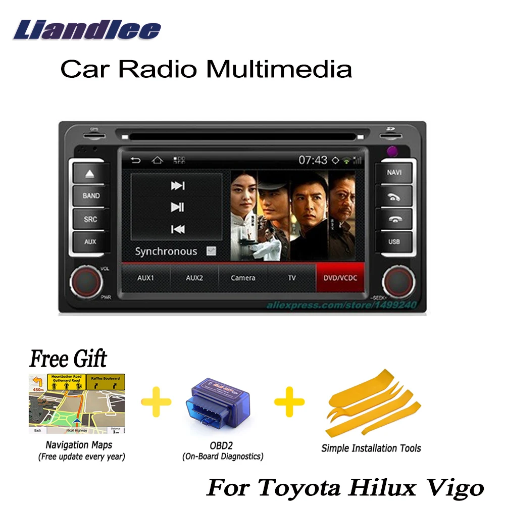 Для Toyota Hilux Vigo 2005 2011 2 Din Автомобильный Android GPS навигация карты радио CD DVD плеер OBD2