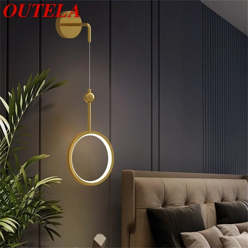 

OUTELA Copper Wall Lights Sconces Contemporary Simple LED Lamp Indoor Fixture For Home Decoration