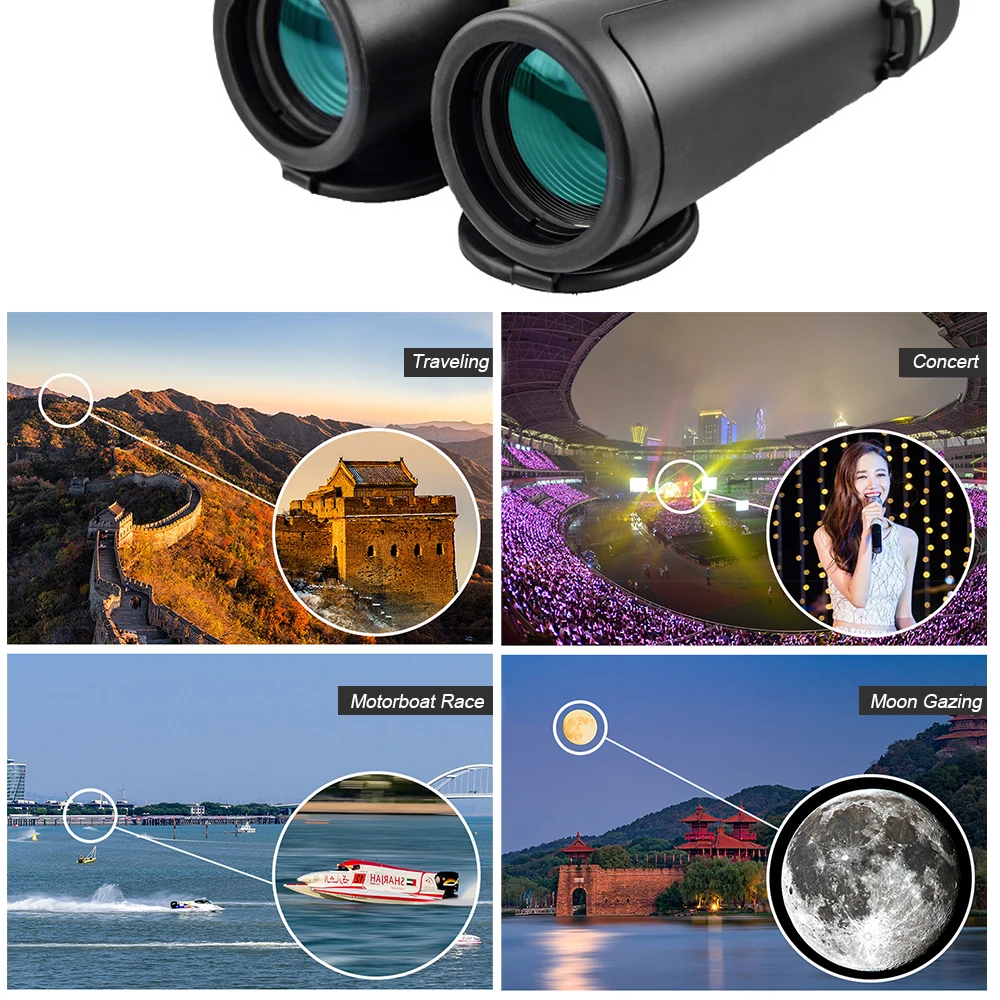 

1242 Binoculars Compact High Magnification HD Binocular Telescope for Hiking Sightseeing Concert Travel