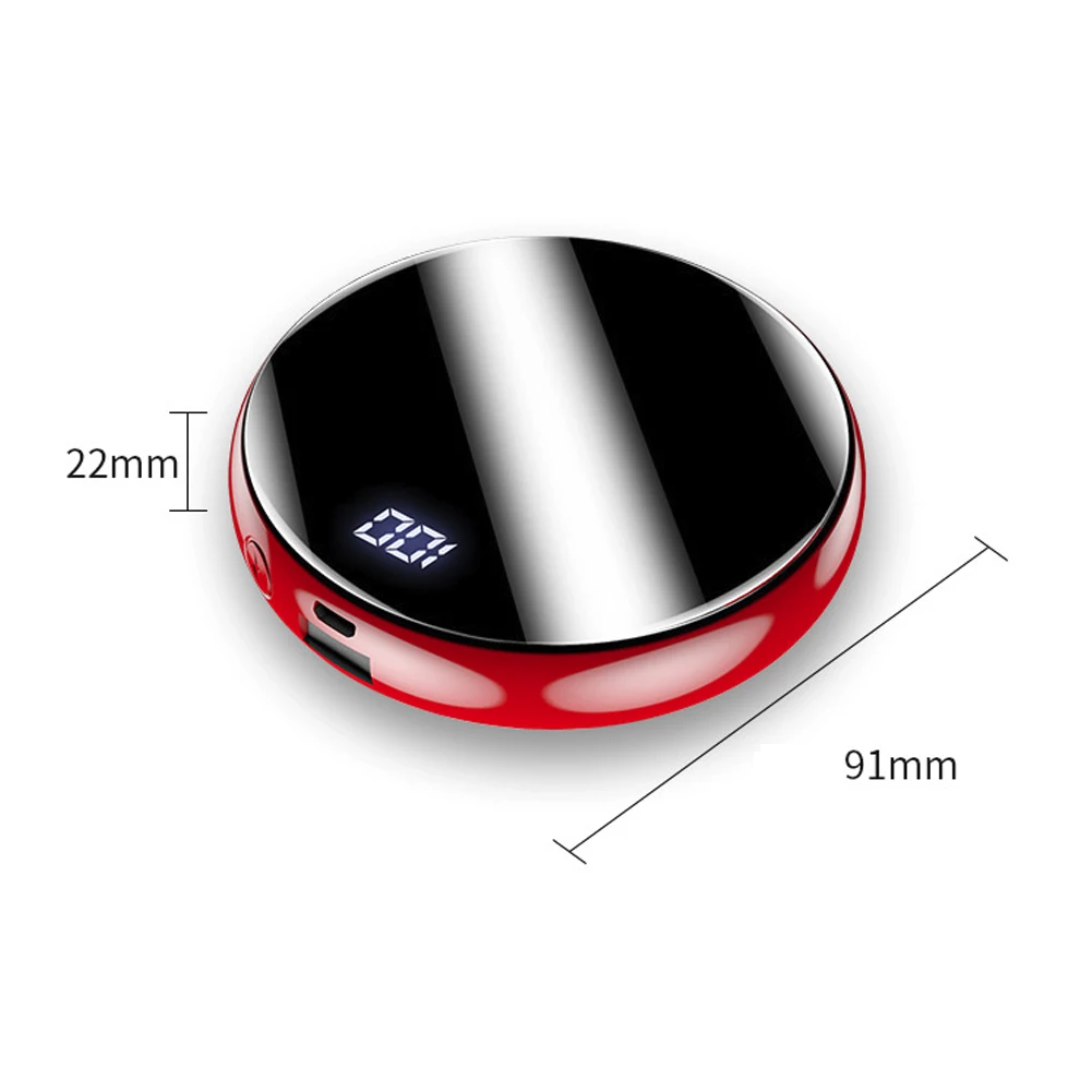 

20000mAh Portable Mini Power Bank Mirror Screen Phone Charger Powerbank LED Digital External Battery Poverbank For Mobile Phone