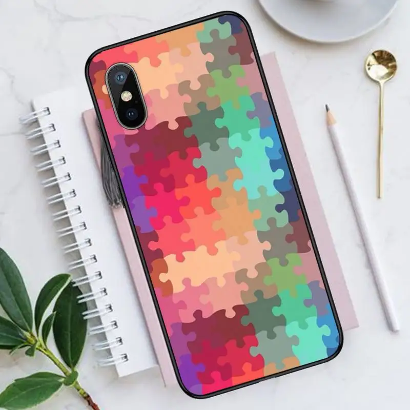 

Puzzle Jigsaw pattern Phone Case for iPhone 11 12 pro XS MAX 8 7 6 6S Plus X 5S SE 2020 XR Luxury brand shell funda coque