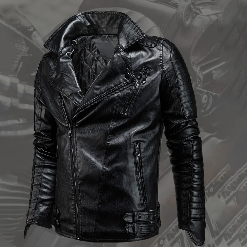 

Motorbike Racing Jacket Suit PU Leather Men 2021 Autumn Winter New Motorcycle Jacket Women Lovers Splicing Fashion Coat Leather