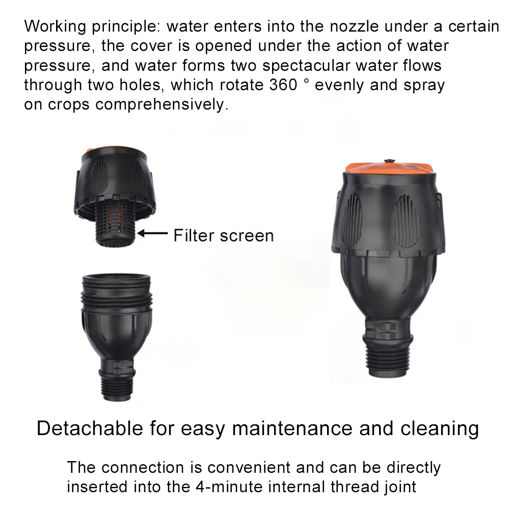 

Automatic Rotation 1/2 Inch Joint Sprinkler Garden Lawn Irrigation Spray Nozzle