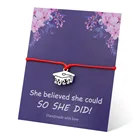 Браслет с шармами для выпускного, 2022, 2023, 2024, квадратная Кепка для колледжа, Регулируемая Веревка, модные ювелирные изделия, подарок, Прямая поставка