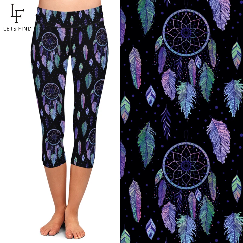 Женские леггинсы-капри LETSFIND фиолетовые эластичные леггинсы до середины икры с