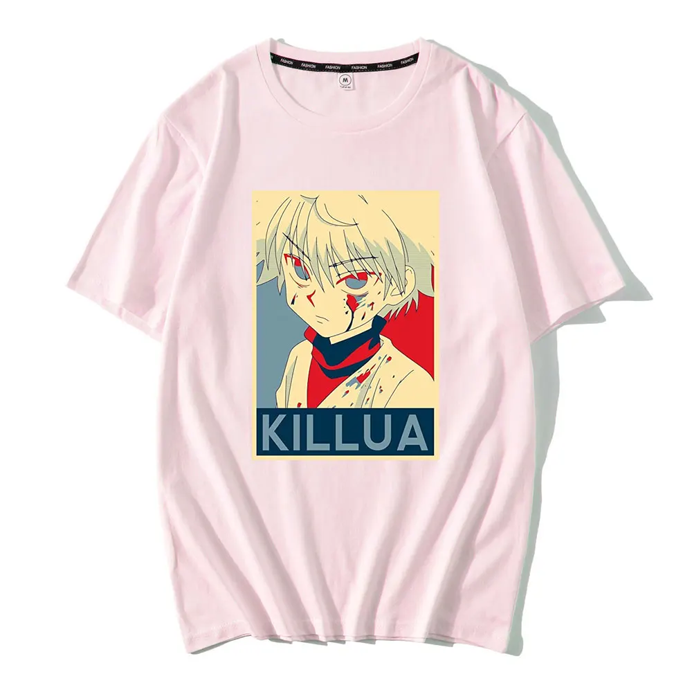 

Hunter X Hunter Killua Cotton Men T-Shirts Tee Shirt Short Sleeve Zoldyck Anime Manga Japan Hunters Hxh T Shirt Round Collar Top