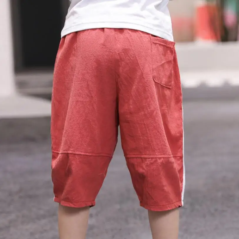 Детские брюки для мальчиков хлопковые короткие штаны летние тонкие Пляжные
