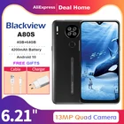 Смартфон Blackview A80s, Android 10, 4 Гб ОЗУ + 64 Гб ПЗУ, Восьмиядерный процессор, задняя камера 13 МП, 4200 мА  ч, отпечаток лица, разблокировка, 4G, мобильный телефон