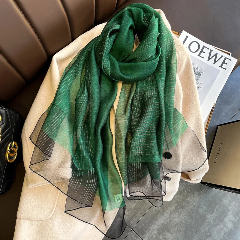 

solid color spot silk scarf shawl 2021 Korean version winter warm long decorative hijab Scarves