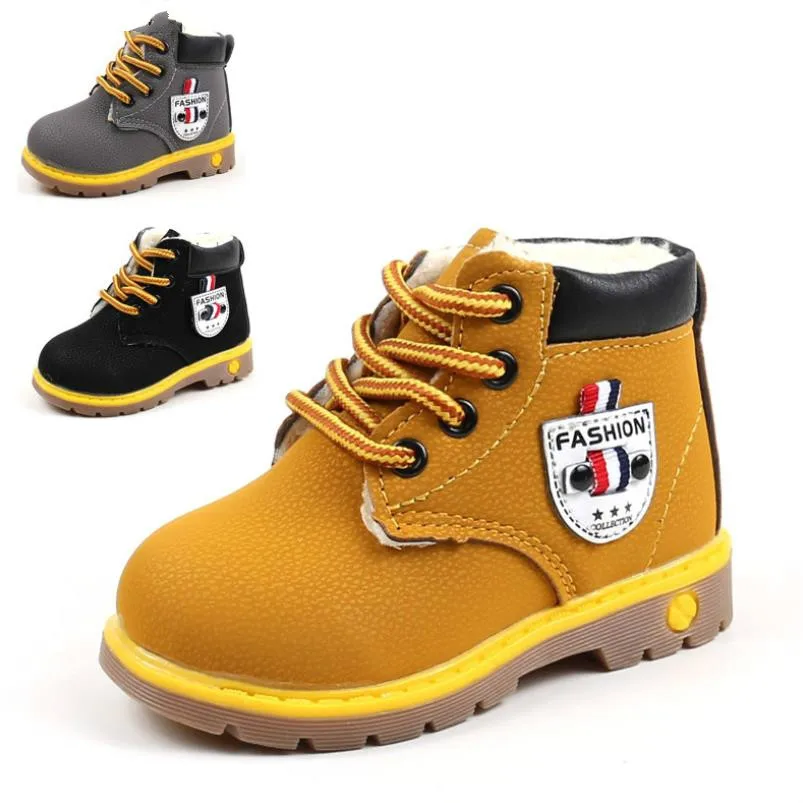 Зимние детские ботинки для девочек обувь теплые плюшевые с мягкой подошвой