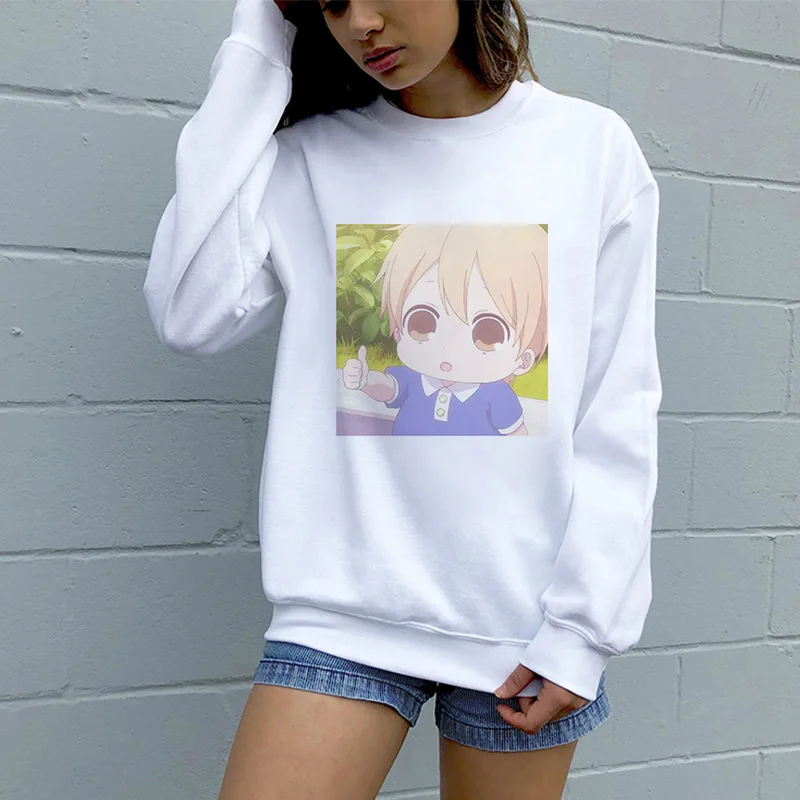 Женская зимняя белая толстовка с капюшоном милый Модный пуловер японским