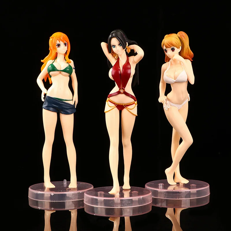 

One Piece Kawaii Action Figure Nami Swimsuit Pvc Female Emperor Brin Doll Toy Cake Ornaments Collectible Model Toy Holiday Gift