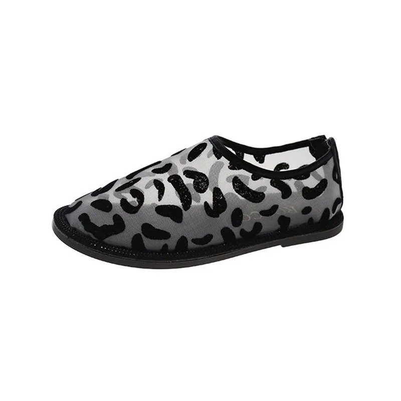 Gioio Spring 2021 flat loafer single shoe one foot muller shoes High Quality Ladies Black Sexy Leopard print fabric Footwear