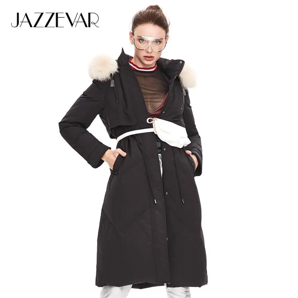 JAZZEVAR 2019 Зимнее новое поступление зимнее женское пальто высокого качества с