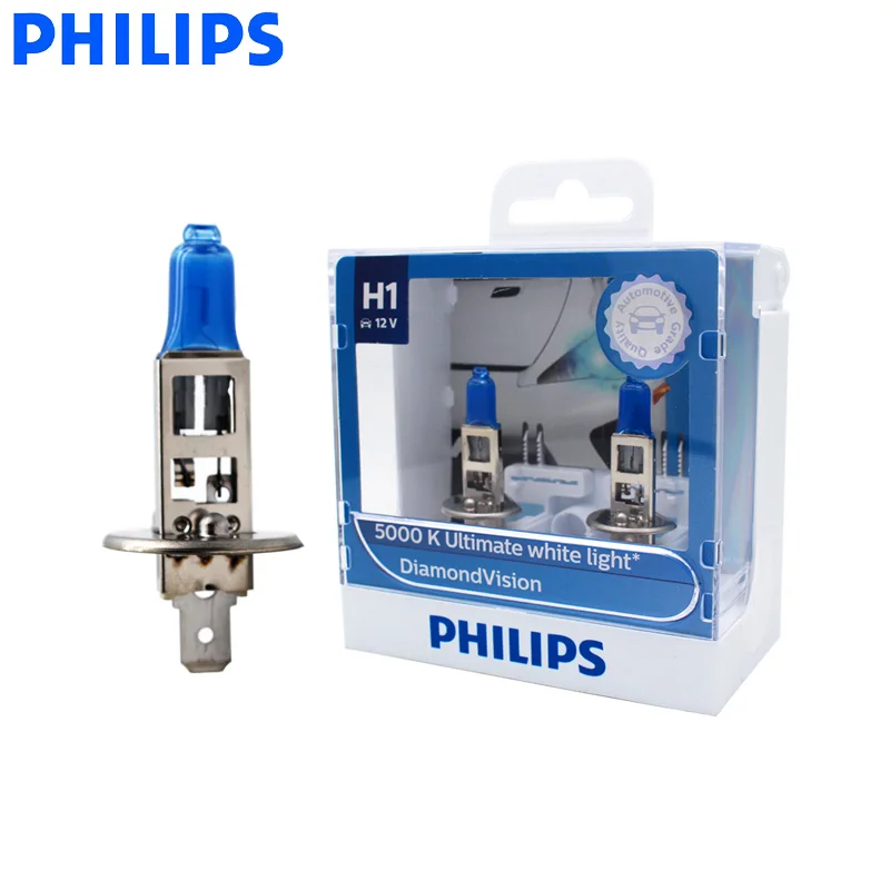 Philips H1 12 В 55 Вт Diamond Vision 5000K Ксеноновые белые автомобильные галогенные