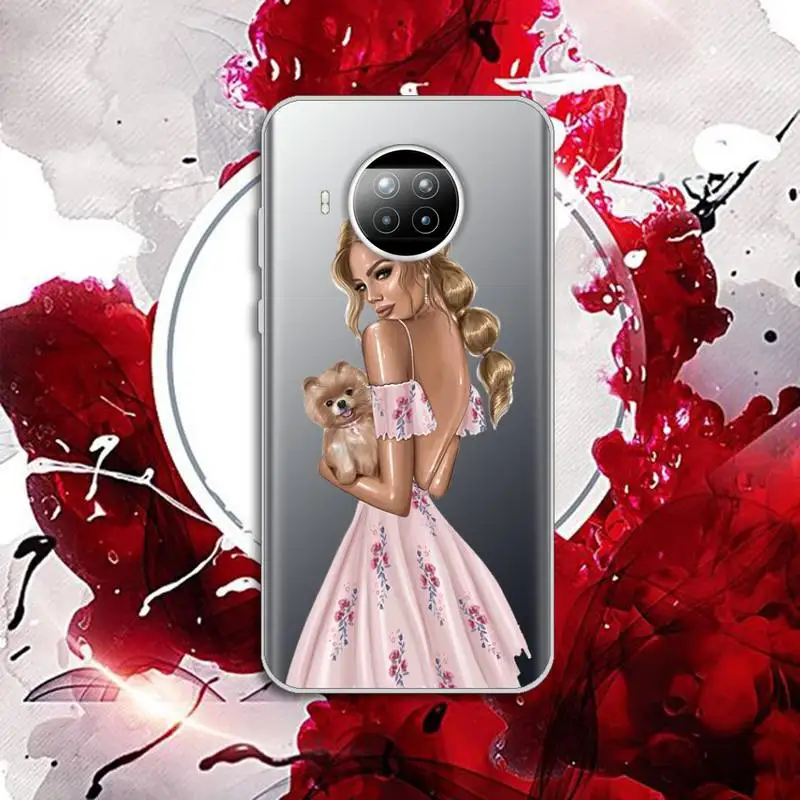 

VOGUE Christmas Princess Girl Female Phone Case Transparent for Xiaomi Redmi note 10 t 8 9 pro lite 11