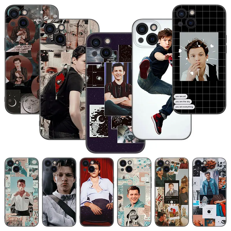Чехол для телефона Tom Holland Apple iPhone 13 12 Mini 11 Pro XS Max XR X 8 7 6S 6 Plus 5S 5 SE 2020 мягкий черный
