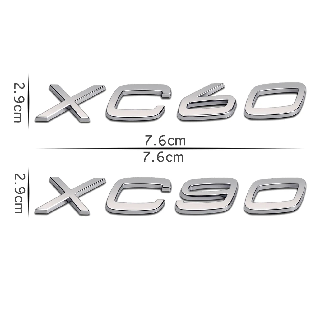 

Car Rear Trunk Letters Badge Sticker For Volvo XC60 XC90 Tail Luggage Exterior Decor 3D Logo Nameplate Replace Accessories
