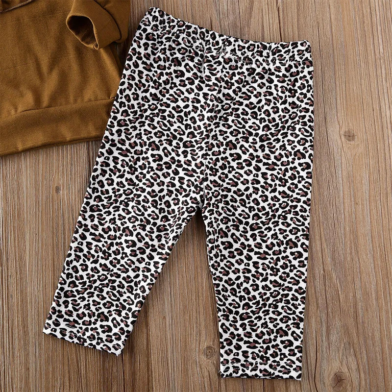 Imcute 2020 Newborn Infant Toddler Baby Kid Girl Boy Clothes Ruffle Romper Tops Leopard Pants Outfit Set 0-5T | Детская одежда и