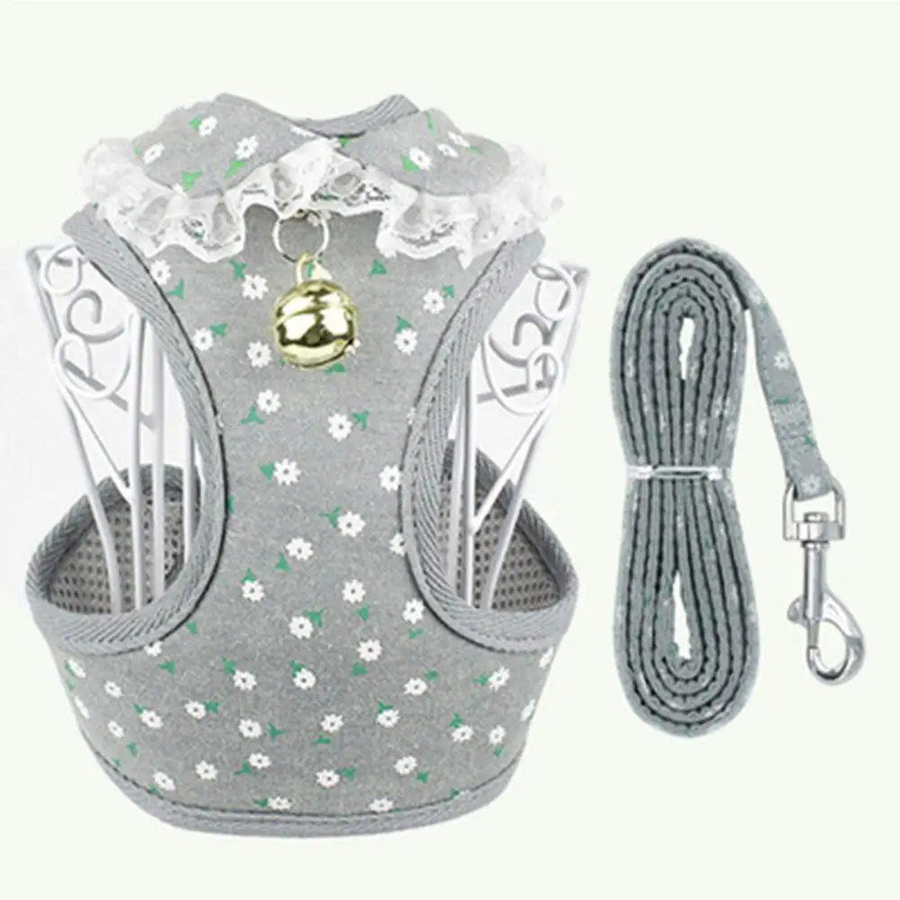 TPFOCUS Pet Harness Lesh Cute Lace Puppy Vest Traction Rope for Small Medium Dogs Cats Soft Breathable Mesh | Дом и сад