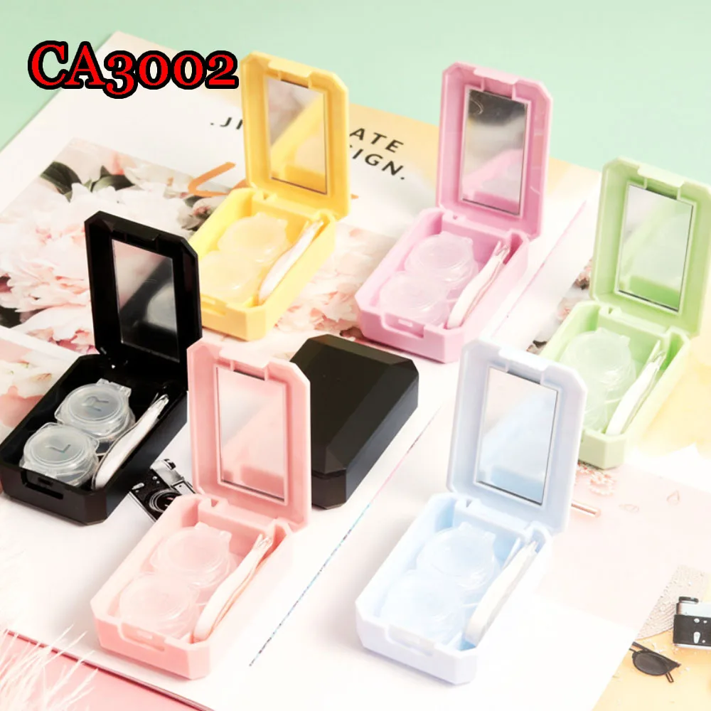 

Pocket Contact Lens Cases Slip Cap Fashion Lens Box with Mirror Candy Convenient Contact Lens Case Container For Outdoor CA3002