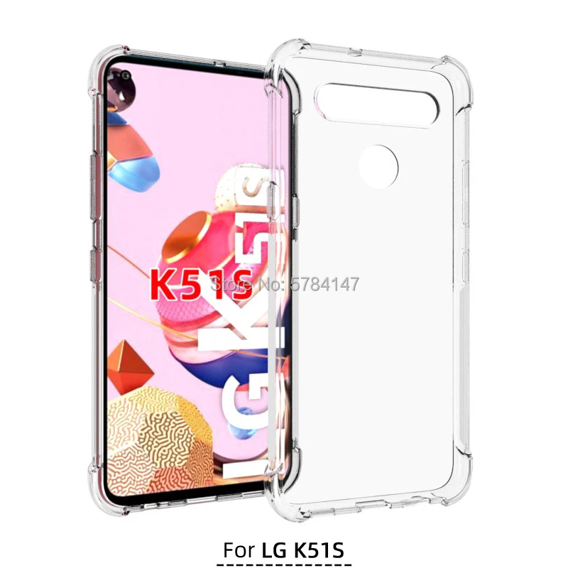 Чехол USTIYA для LG K51S ударопрочный чехол из прозрачного ТПУ ультра тонкий