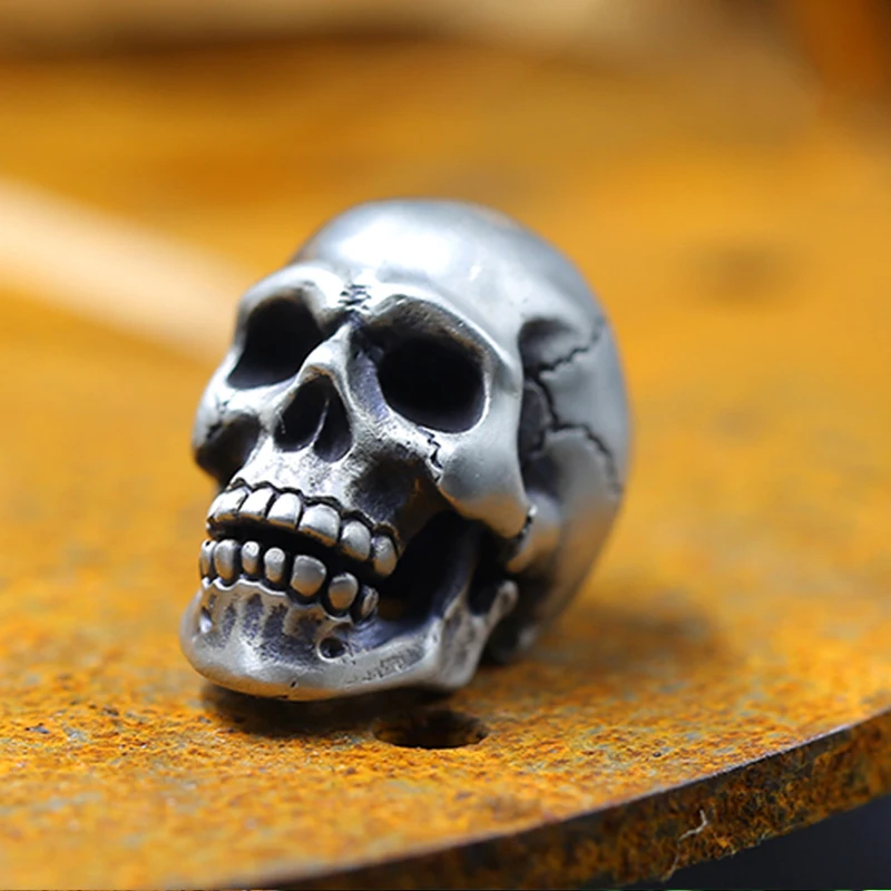 Hand Carved Skull Knife Beads EDC Paracord DIY Outdoor Pendant