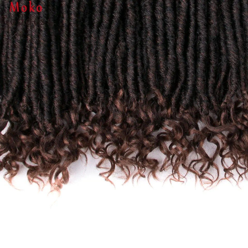 MokoGoddess вязанные волосы для наращивания богиня Faux locs Curly вязанные косички синтетические волосы Омбре косички