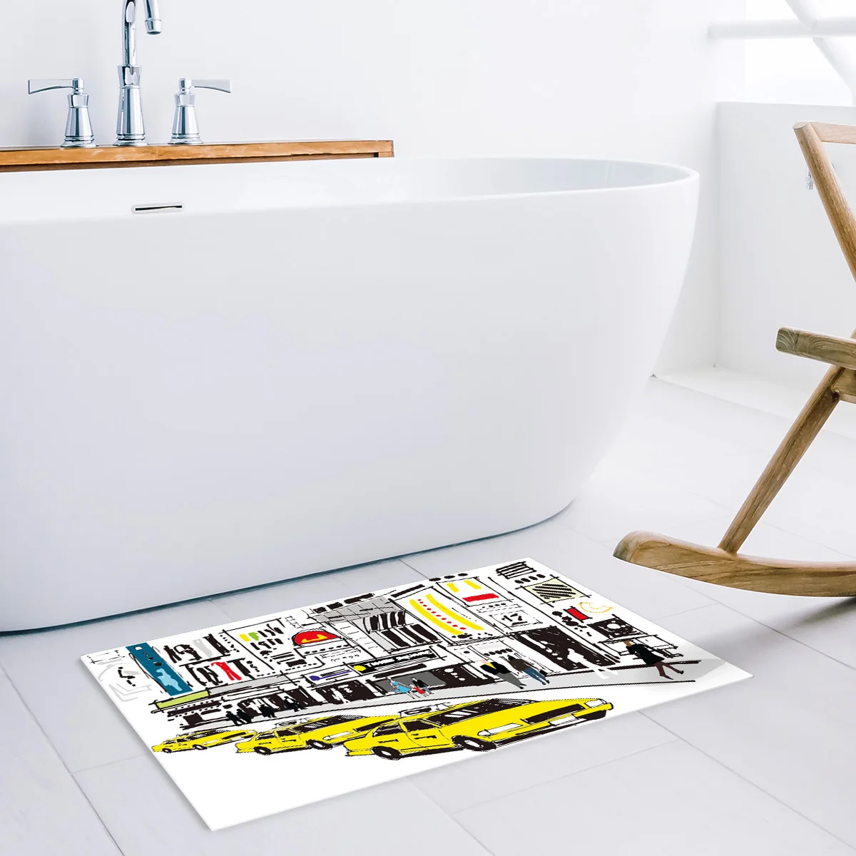 Автомобильный шоппинг городское здание ручная роспись Манхэттен метрополит Нью