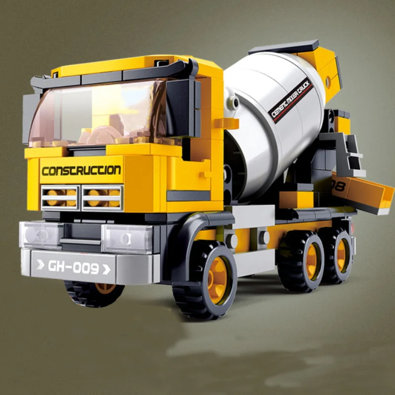 

248PCS City Series Engineering Construction Machinery Cement Mixer Set Building Blocks Kid Educational Assembly Christmas Toy