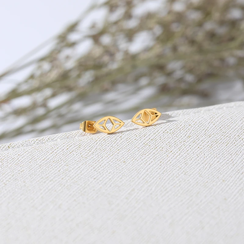 Женские серьги-гвоздики из нержавеющей стали под золото и розовое | Украшения