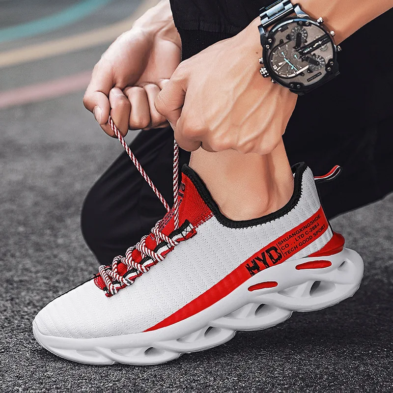 

2020 new men's fashion sneakers casual breathable fly mesh shoes size 45 46 47 yards running shoes running shoes for men