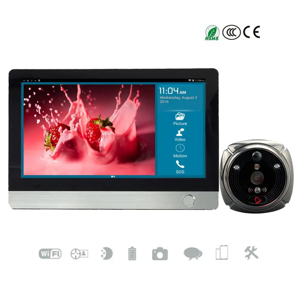 7 &quotЖК дисплей Экран AI Распознавание лиц GSM 1080P Камера Wi Fi видеокамера с