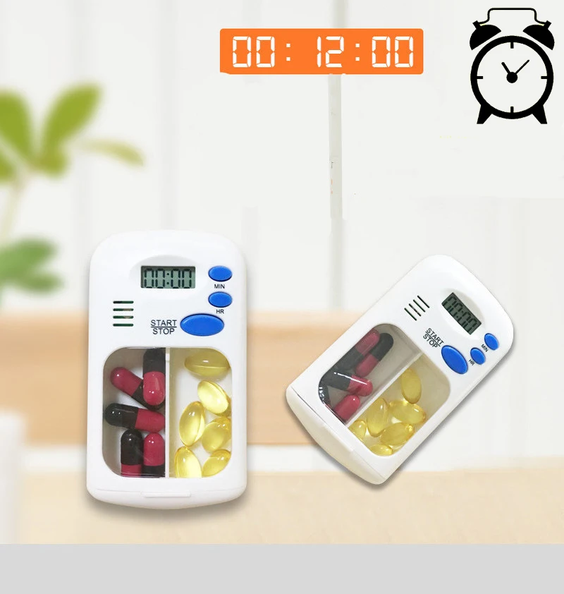 2 сетки мини Портативный таблетки напоминание наркотиками будильника