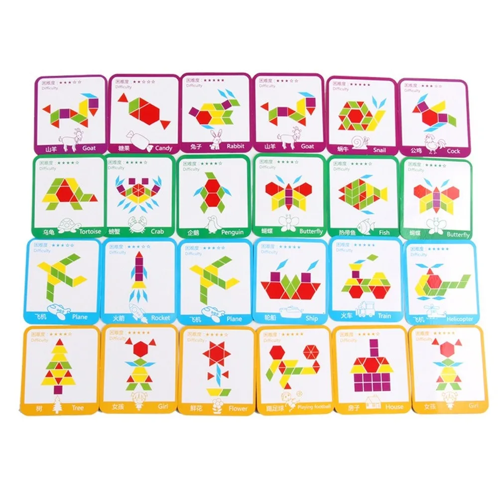 155pcs Wooden Jigsaw Puzzle Board Set Colorful Baby Montessori Educational Toys for Children Learning Developing Toy