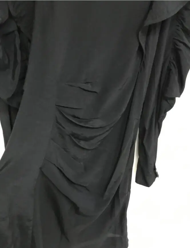 

2020 New Black Women Mini Dress Long Sleeve Lady Slim Ruffled Spring Summer Elegant Female Wrinkle Short Dresses